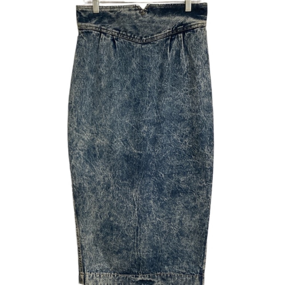 Vintage Zena 80’s Acid Wash Denim Jean Long Maxi Pencil Skirt | Size 11